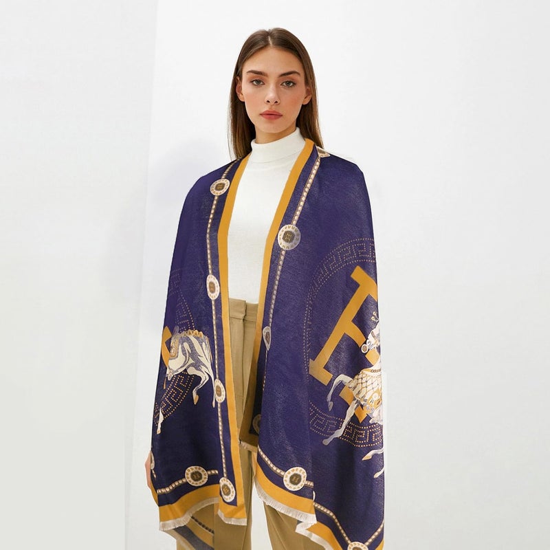 EXTREE Scarfs for Women Pashmina Silky Shawl Wrap for Evening Dressing Blanket Open Front Poncho Cape - Image 3